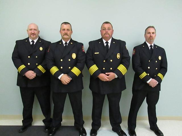 Chief Officers  L to R Asst.Chief Lynn Nicholson,Administrative Chief Mark Rackley, Operations Chief Pete Deans and Asst. Chief Dale Ladd