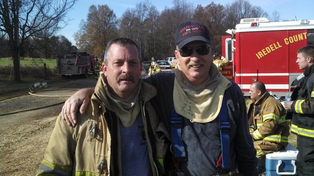 Chief Rackley with Statesville Fire Dept. Deputy Chief David Cline. &quot;Last Live Burn Before Retirement&quot; Thanks for all you have done Dave!!!